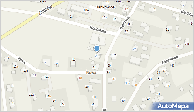 Jankowice, Baziowa, 22, mapa Jankowice