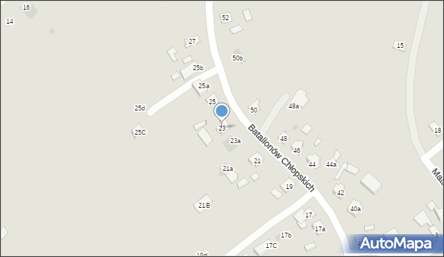 Jarosław, Batalionów Chłopskich, 23, mapa Jarosławia