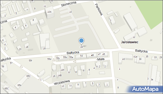 Jarosławiec, Bałtycka, 14, mapa Jarosławiec
