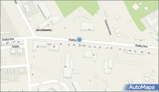 Jarosławiec, Bałtycka, 27, mapa Jarosławiec