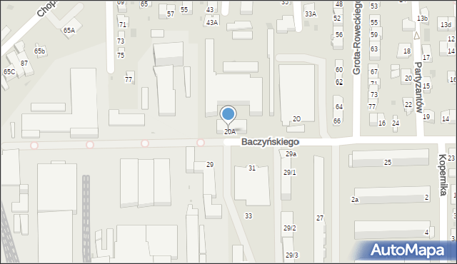 Jasło, Baczyńskiego Krzysztofa Kamila, 20A, mapa Jasła