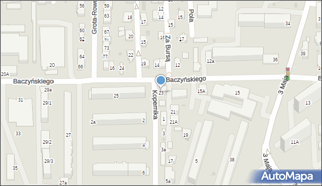 Jasło, Baczyńskiego Krzysztofa Kamila, 23, mapa Jasła