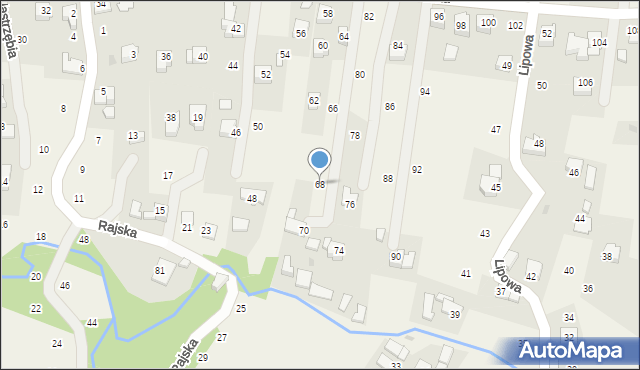 Jastrzębia, Barska, 68, mapa Jastrzębia