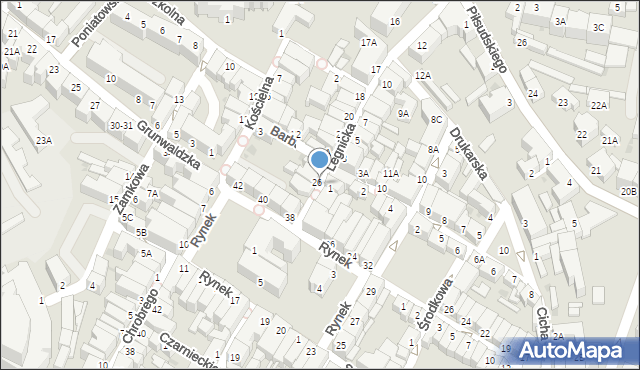 Jawor, Barbary, 13a, mapa Jawor