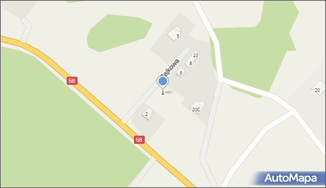 Jedwabno, Bajkowa, 4, mapa Jedwabno