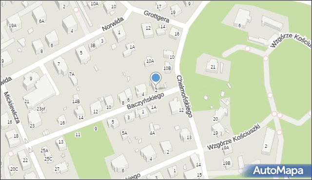 Jelenia Góra, Baczyńskiego Krzysztofa Kamila, 2, mapa Jelenia Góra