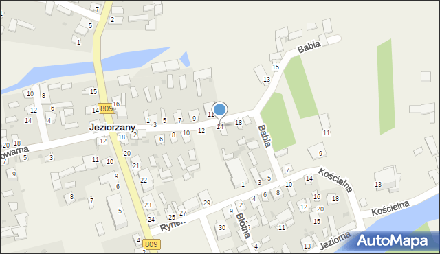 Jeziorzany, Babia, 14, mapa Jeziorzany