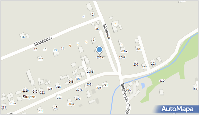 Jordanów, Batalionów Chłopskich, 205a, mapa Jordanów