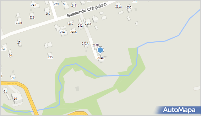 Jordanów, Batalionów Chłopskich, 214C, mapa Jordanów