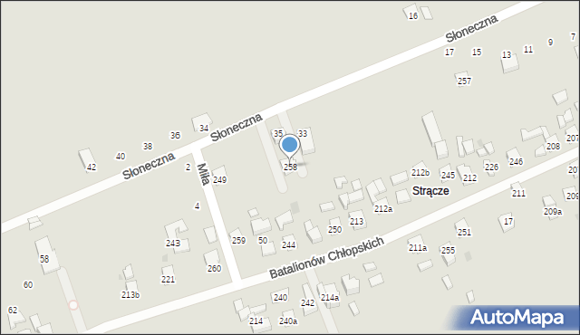 Jordanów, Batalionów Chłopskich, 258, mapa Jordanów