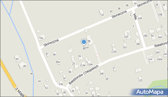 Jordanów, Batalionów Chłopskich, 60, mapa Jordanów