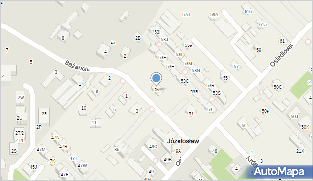 Józefosław, Bażancia, 2h, mapa Józefosław