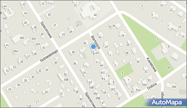 Józefów, Bartosza, 2, mapa Józefów