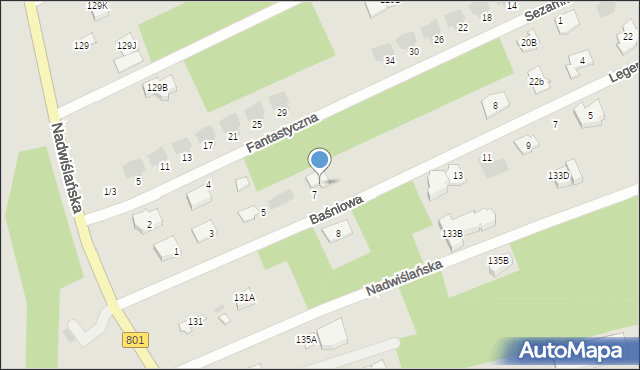 Józefów, Baśniowa, 9, mapa Józefów
