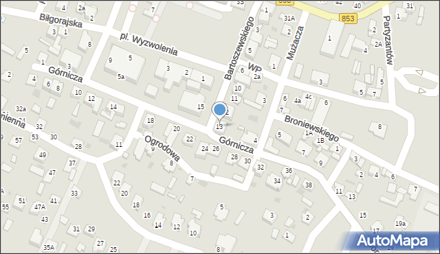 Józefów, Bartoszewskiego-Wira, 13, mapa Józefów