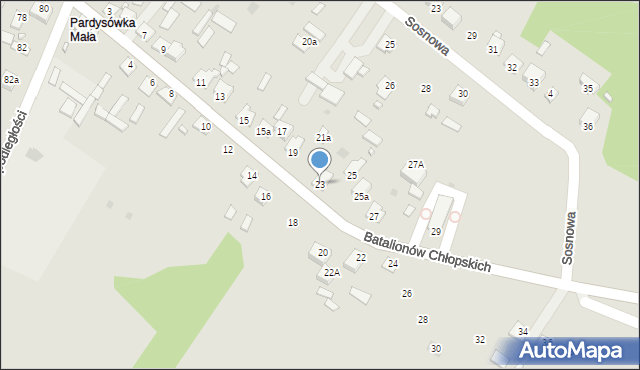 Józefów, Batalionów Chłopskich, 23, mapa Józefów