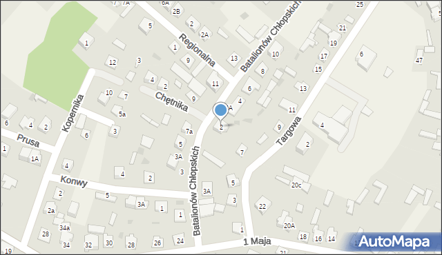 Kadzidło, Batalionów Chłopskich, 2, mapa Kadzidło