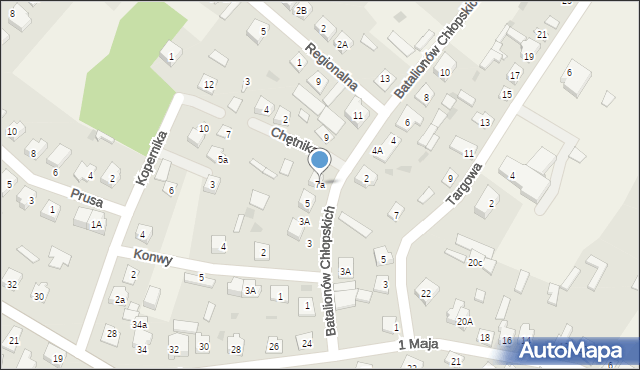 Kadzidło, Batalionów Chłopskich, 7a, mapa Kadzidło