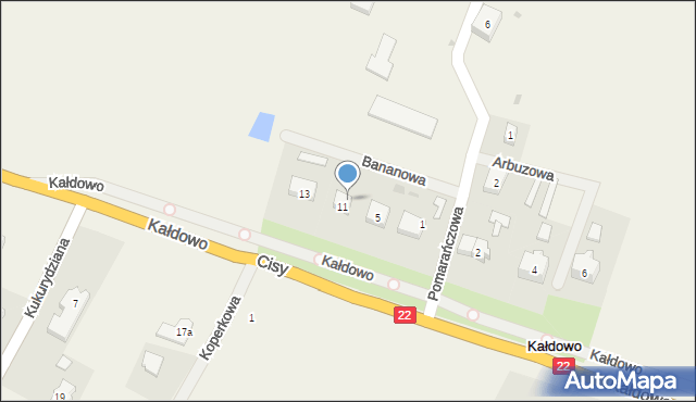 Kałdowo, Bananowa, 9, mapa Kałdowo