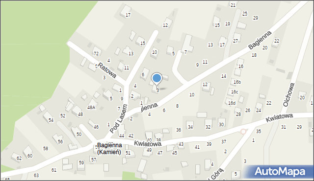 Kamień, Bagienna, 3, mapa Kamień