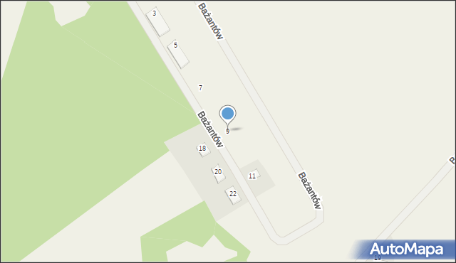 Kamionka, Bażantów, 9, mapa Kamionka