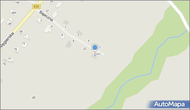 Kańczuga, Bajeczna, 12, mapa Kańczuga