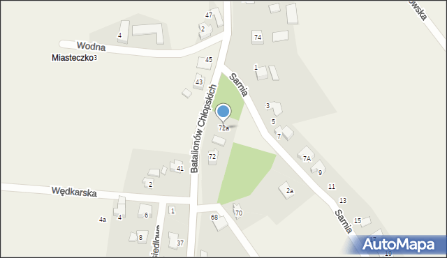 Kaniów, Batalionów Chłopskich, 72a, mapa Kaniów