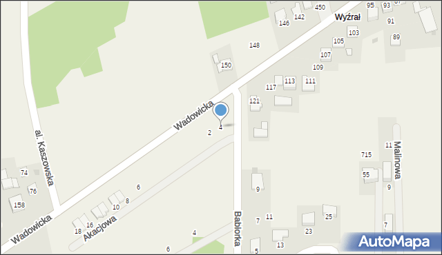 Kaszów, Babiorka, 4, mapa Kaszów