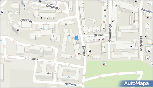 Katowice, Barbary, 17, mapa Katowic