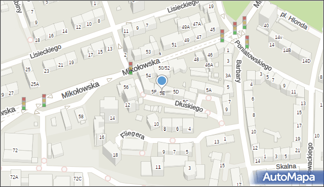 Katowice, Barbary, 5E, mapa Katowic