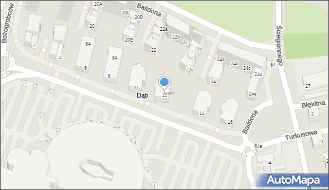 Katowice, Baildona Johna, 12, mapa Katowic