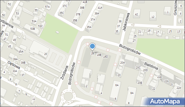 Katowice, Baildona Johna, 18, mapa Katowic