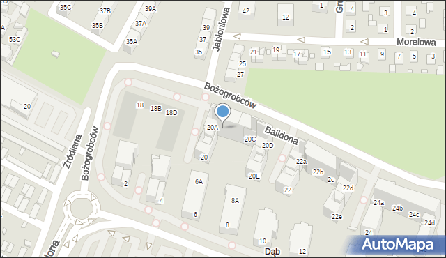 Katowice, Baildona Johna, 20B, mapa Katowic