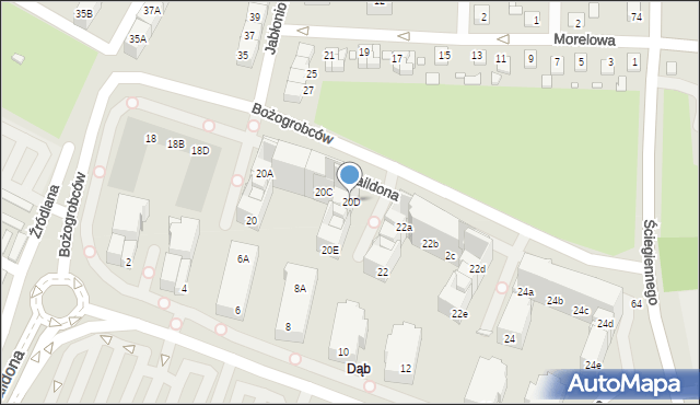 Katowice, Baildona Johna, 20D, mapa Katowic