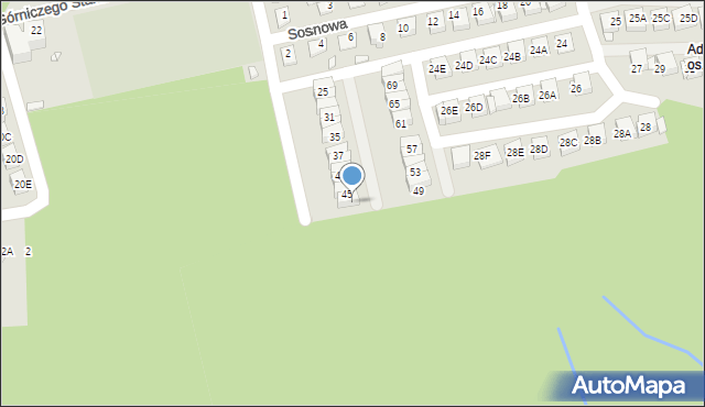 Katowice, Barbórki, 47, mapa Katowic