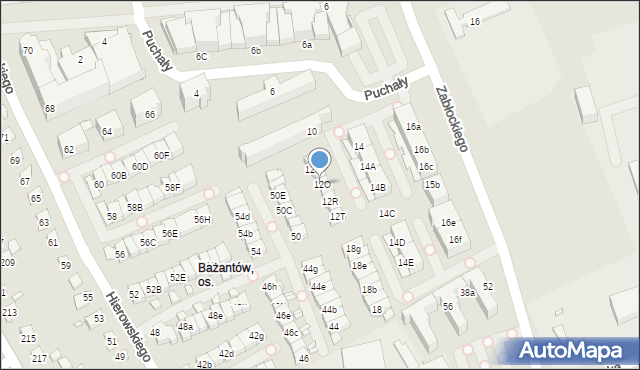 Katowice, Bażantów, 12O, mapa Katowic