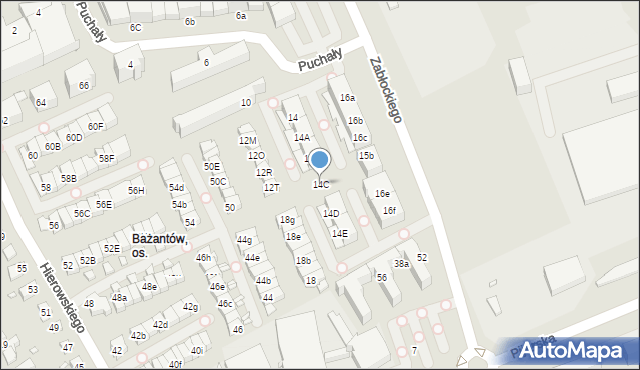 Katowice, Bażantów, 14C, mapa Katowic