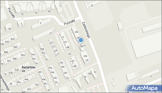 Katowice, Bażantów, 15b, mapa Katowic