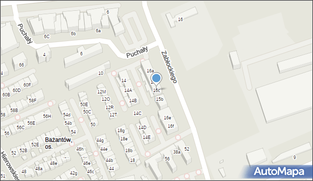 Katowice, Bażantów, 16c, mapa Katowic