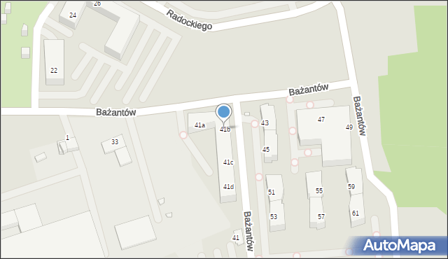 Katowice, Bażantów, 41b, mapa Katowic