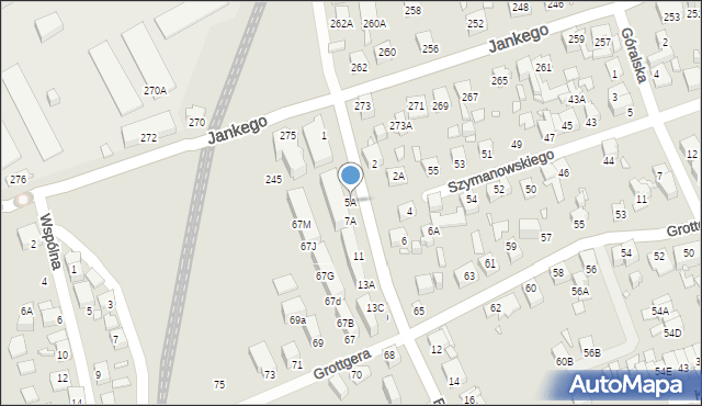 Katowice, Barcelońska, 5A, mapa Katowic