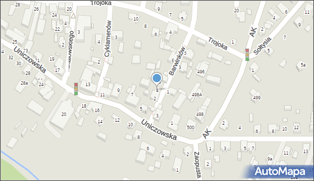 Katowice, Barwinków, 4, mapa Katowic