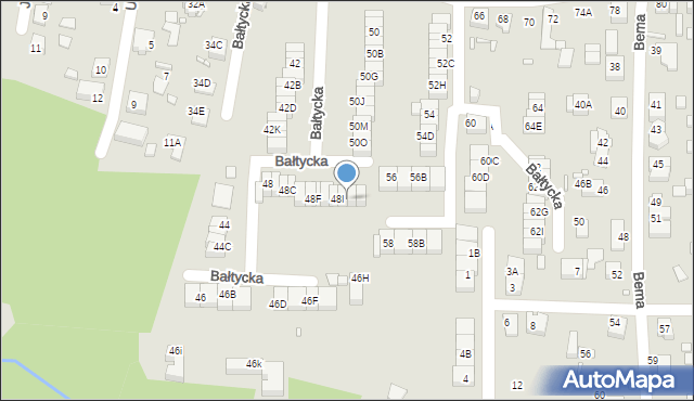 Katowice, Bałtycka, 48J, mapa Katowic