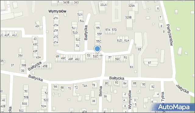 Katowice, Bałtycka, 53D, mapa Katowic