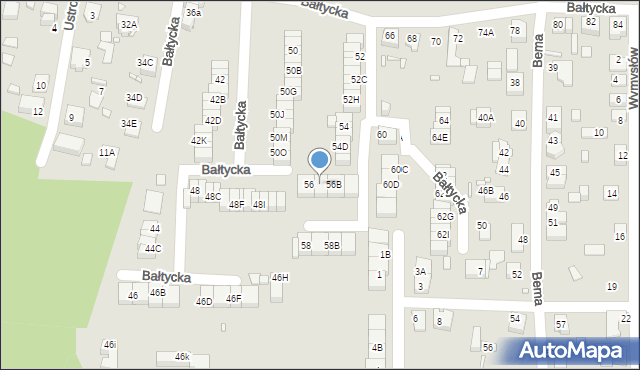 Katowice, Bałtycka, 56A, mapa Katowic