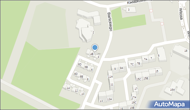 Katowice, Barlickiego Norberta, 4A, mapa Katowic