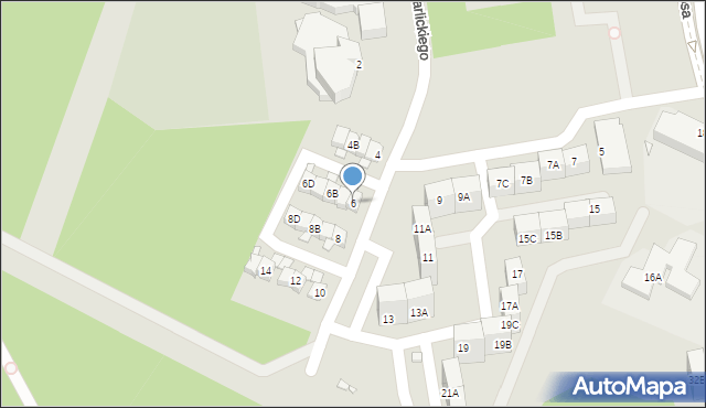 Katowice, Barlickiego Norberta, 6, mapa Katowic