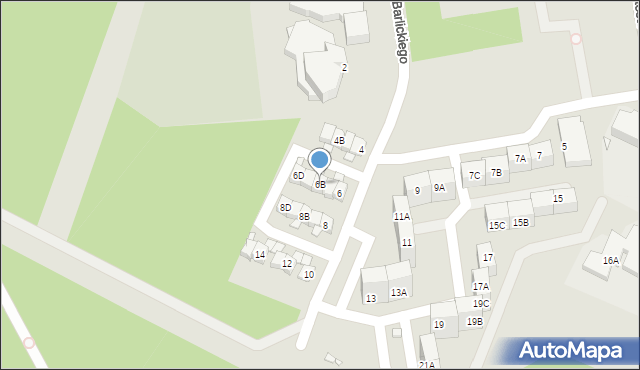 Katowice, Barlickiego Norberta, 6B, mapa Katowic