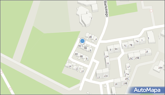 Katowice, Barlickiego Norberta, 6C, mapa Katowic