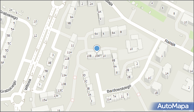 Katowice, Bardowskiego Piotra, 10A, mapa Katowic